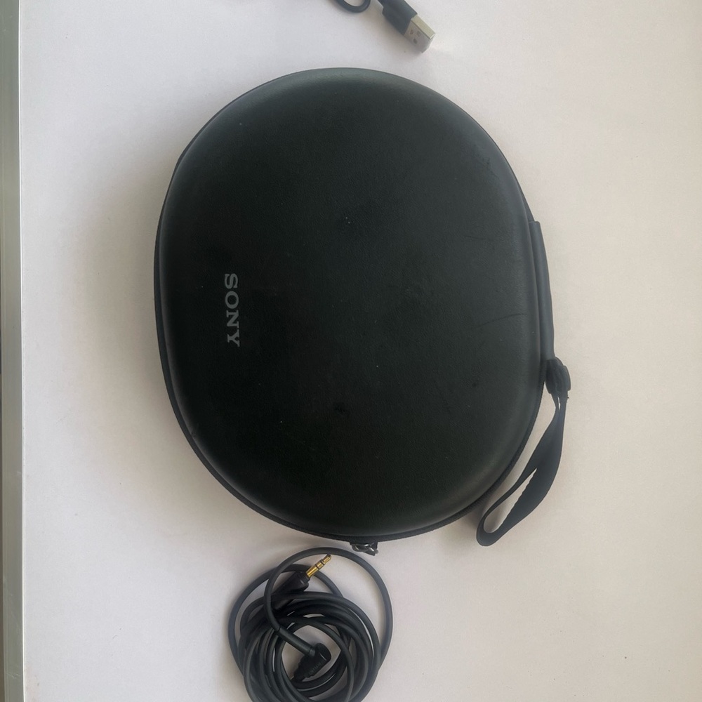 Sony Black Headphones with Zippered Pouch - Picture 4 of 5